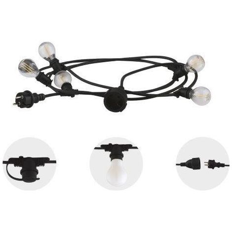 LUMINARIA PER ESTERNO NERO 10MT 10XE27 (1/3)