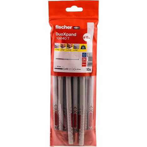 Cheville rallongée DuoXpand 10x140 avec vis à tête fraisée en Acier électrozingué Sachet de 10 (1/5)