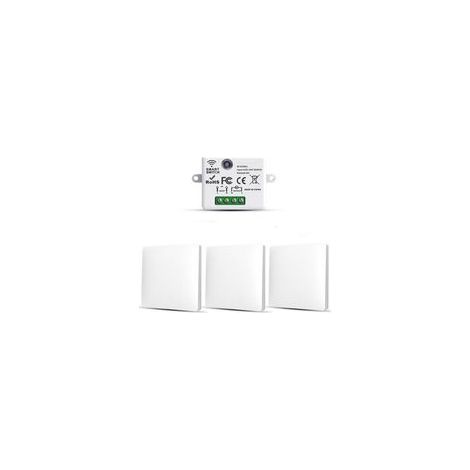 Lot de 3 Interrupteurs d'Éclairage Sans Fil RF433 – Émetteur et Récepteur 10A/240V – Installation Rapide sans Câblage (1/5)