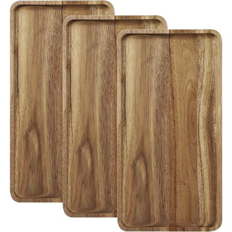 1 Plateau De En Bois D'acacia, 35x18cm, Bords Surélevés, Pour Fromage Et Fruits, Cuisine Et Réception (1/5)