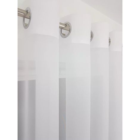 Cortina de voile blanca confeccionada de 300x250 cm con ojales - lisa