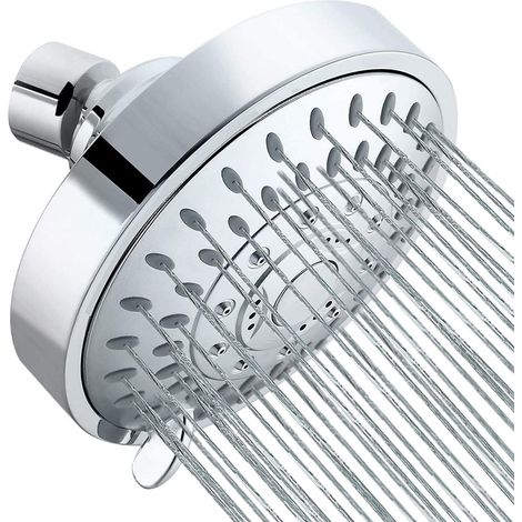 BEBUSINGOTO Cabezal de ducha fijo de alta presión, 5 modos de rociado, boquilla autolimpiable, fácil de instalar (1/5)