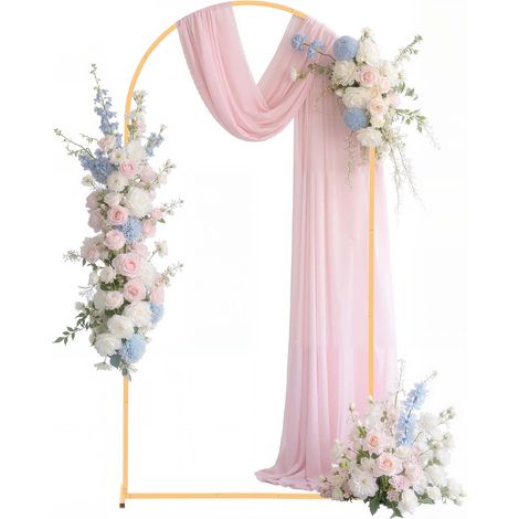 VEVOR Soporte de Arco Dorado para Telón de Fondo, 2 x 1 m, Estructura Estable, para Bodas, Fiestas de Cumpleaños, Graduaciones, Celebraciones Navideñas y Decoración de Ceremonias, Semicircular (1/5)