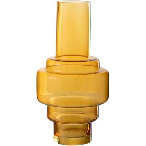Vase Design en Verre "Rino" 35cm Ocre (1/2)