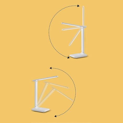 LED-Schreibtischlampe, USB-betrieben, drei Farbtemperaturen, augenschonendes Leselicht, faltbar, weiß