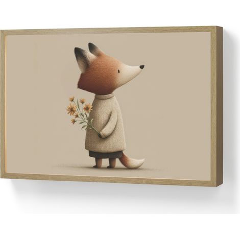 WALL LIGHT Fox - Yellow flowers - Minimalist 60x40 cm