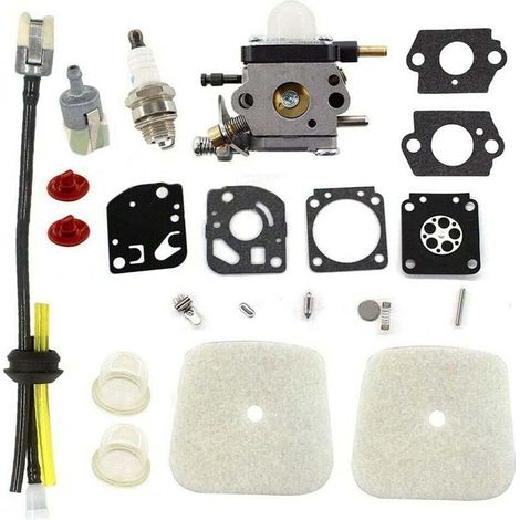 Vergaser mit Luftfilter, Zündkerze und Kraftstoffleitung für 2-Takt-Motoren Mantis 7222, 7222E, 7222M, 7225, 7230, 7234, 7240, 7920, 7924. Die Pinne ersetzt die Teilenummern C1U-K54A, C1U-K82 und 1252