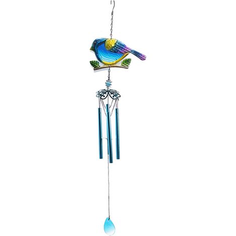 Carillon éolien en verre en forme d'oiseau, à plusieurs tubes, musique relaxante, décoration à suspendre pour la maison, le jardin, l'extérieur, l'église, les fêtes et Noël (1/5)