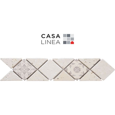 LISTEL RENAISSANCE DIAGONAL DECOR NAT 1 PIÈCE 6.5 X 32 CM CASA LINEA