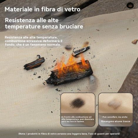Tapis Ignifuge - Barbecue - Fibre De Verre - Résistant Chaleur Jusqu À 600 °C - Imperméable Et Oléophobe - Lot De 2 (1/5)