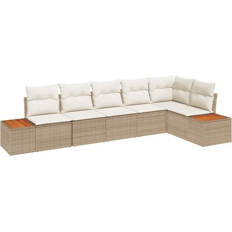 Maison Exclusive - Gartensofa-set mit Kissen 6 pcs Beige und Crem