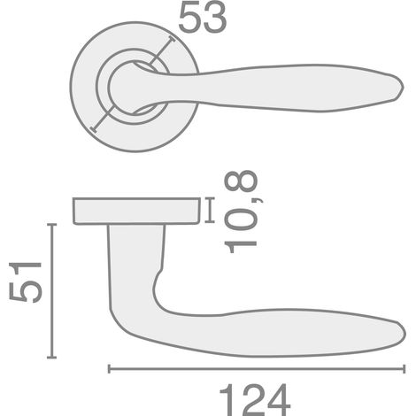 Béquille double JADE semi massive sur rosace bec de cane inox 1594 - HERACLES - B-INOX-12 (1/5)