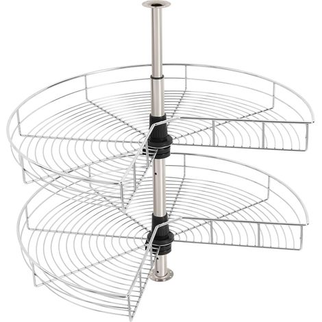 Karrousel - Armoire d'angle à 2 niveaux Organiseur rotatif 270° Hauteur réglable Carrousel pour casseroles, épices (1/5)