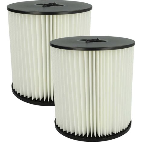vhbw 2x Cartridge Filter compatible with Dirt Devil Platinum Force 799e, 990, 799e-C, 990-C, CV1800, 690-C, 890 Vacuum Cleaner - Black White