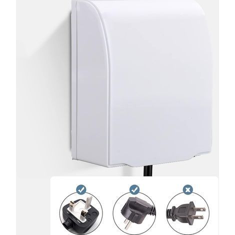 Sortie Couvercle Childproof Clair, Interrupteur Prise Boîtier étanche, Boîtier de Prise étanche, Convient pour les Prises de Salle de Bain, Empêcher l'eau D'éclabousser Dans la Prise(Blanc) (1/4)