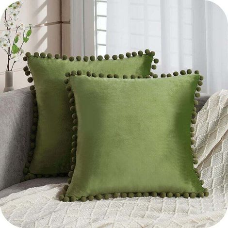 Lot de 2 Housse Coussin Decoration Salon Noël Moderne pour Coussin Canape et Fauteuil De Bureau Carré en Velours Doux de Doub (1/4)