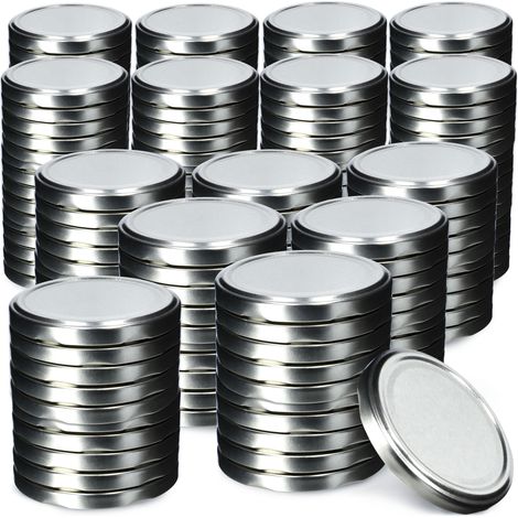 KADAX Schraubdeckel fi82 mm, Twist-Off-Deckel aus Metall, 200 Stück,Silber