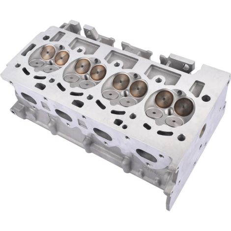 Una culata de alto rendimiento con válvulas, compatible con motores Audi A1/A3, Volkswagen Golf, Jetta, Passat, SEAT y Skoda 1.4 TSI. Mecanizada con precisión, duradera y fiable para la reparación y s