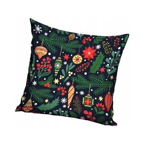 FEDERA PER CUSCINO 40x40 cm, regalo con palline di Natale W05M