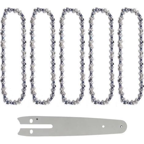 5 Pièces 6 Pouces Chaînes de Tronçonneuses Petite Guide Tronçonneuse pour Outillage Jardin