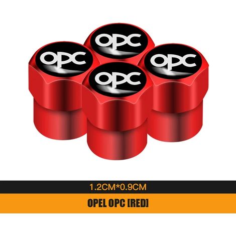 (B OPC Rouge) 4 bouchons de valve de pneu en alliage métallique compatibles avec Opel Corsa, Astra, Insignia, Vectra, Zafira, Meriva, Mokka, Grandland et Vivaro (1/5)