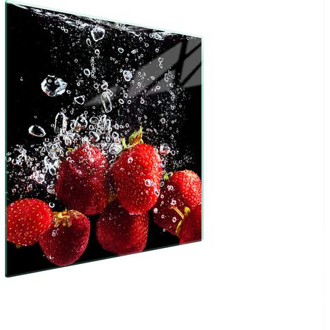 GLASSCHUTZPLATTE FÜR HERD 50x52 ERDBEEREN