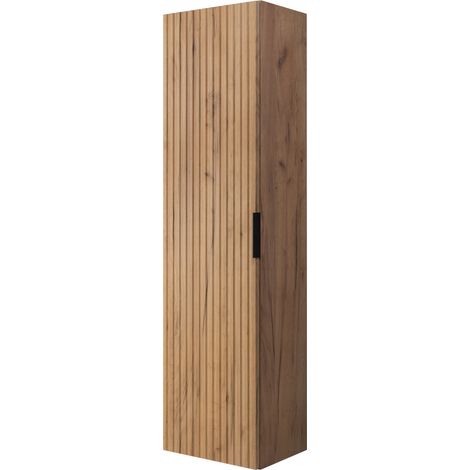 Rodan Hochschrank Bad Goldene Eiche, 27 x 35 x 136 cm, 1 Tür mit Soft-Close, feuchtraumgeeignet, Badschrank mit Stauraum