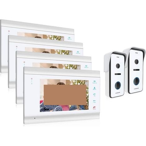 Caméra de sécurité sans fil avec sonnette vidéo Système d'interphone vidéo HD1080P de 7 pouces avec support de caméra de sonnette filaire haute définition déverrouillé Installation facile ( Color : 1 (1/5)