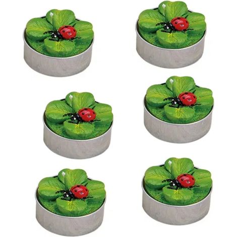 Bougies chauffe-plat Coccinelle en cire Set de 6