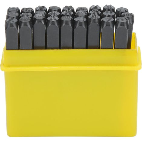 Lot de 26 poinçons alphabet A-Z 4mm, acier carbone, outils de marquage pour cuir et métal, coffret rangement (1/5)