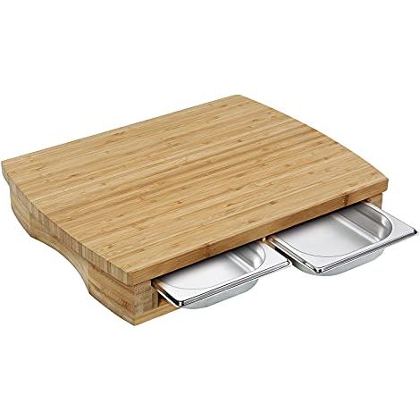 Tagliere Zassenhaus con 2 vassoi, bambù/acciaio inox, 46 x 35 x 8 cm (1/4)