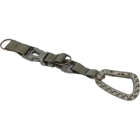 Mousqueton en plastique avec anneau en D, porte-clés et système MOLLE pour le camping, la randonnée et la pêche (vert) (1/5)