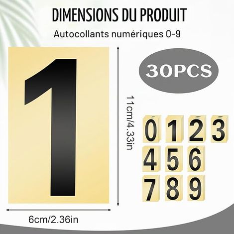 House Numbers, 11 cm Letterbox, 0-9 Vinyl Number Stickers for Post Boxes (1/2)