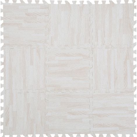 Tapis de sol rembourré en mousse à effet bois EVA, puzzle emboîtable, 9 pièces, 30 x 30 cm, anti-fatigue. (1/5)