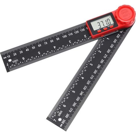 Rapporteur numérique 8" (200 mm), inclinomètre électronique goniomètre en fibre de carbone 0-360°, outil de mesure d'angle avec écran LCD pour ingénieurs (1/5)
