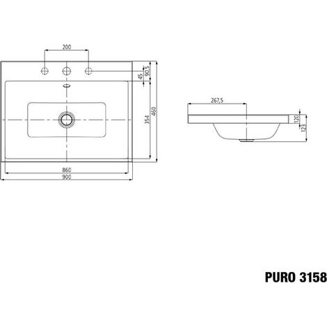 KALDEWEI 900807273001 Lavabo sur pied PURO Mod.3158, 900