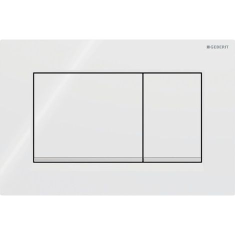 Plaque de déclenchement Geberit Sigma20 (ex Sigma30) square pour rinçagedouble touche: blanc, chromé brillant (115.883.KJ.1) (1/4)