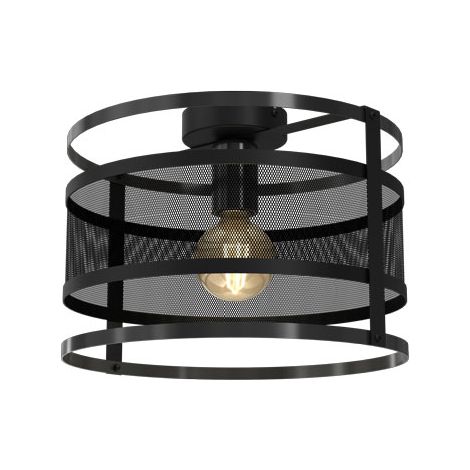 Plafonnier métal grille noir Ø30 Rim 1xE27 Luminex