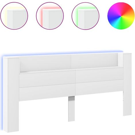 Maison Exclusive - Cabecero de cama con LED blanco 220x16,5x103,5