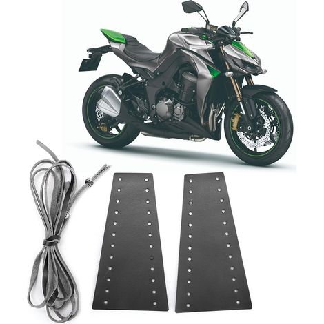 Lot de 2 couvre-leviers de frein et d'embrayage pour moto, en cuir microfibre, 15-18 mm / 0,59-0,71 po, noir (1/5)