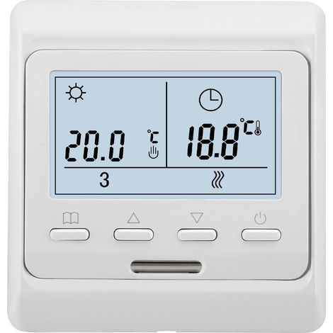 Thermostat intérieur WG806,Programmation hebdomadaire AC230V,6 périodes de Temps,3A,Affichage numérique LCD,pour système de Chauffage de l'eau avec Fonction de Liaison de chaudière (1/5)
