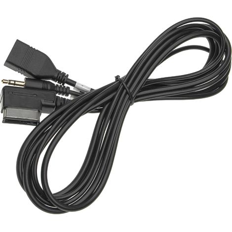 vhbw AUX USB Audio Y Adapter Cable Radio compatible with Skoda Yeti Car, Car Radio