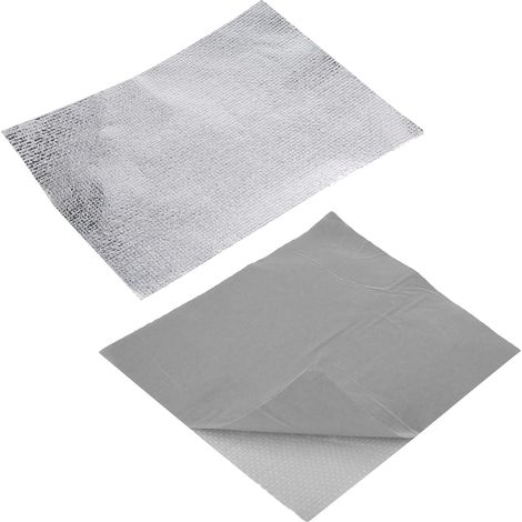 2x Plaque isolante adhésive pare-chaleur aluminium fibre de verre protection thermique voiture moto scooter, 200x250mm (1/3)