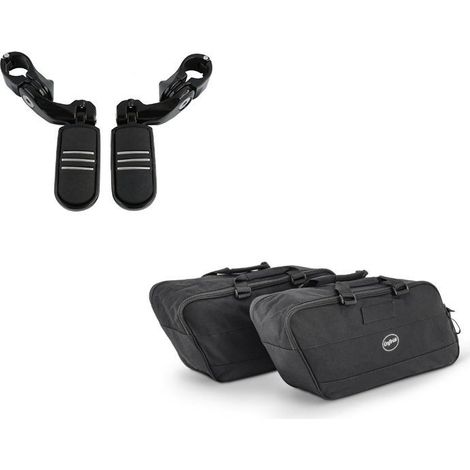 Moto Respose-Fuß für Craftride CF11 Zylinderprotektor für 32mm in Schwarz + Innentaschen für Hartschalen-Taschen