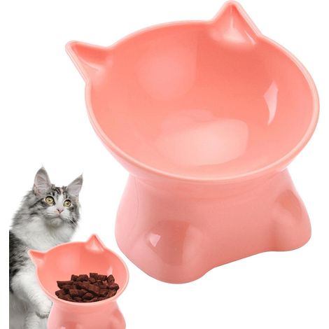 1 Gamelle Chat, Bol Surélevé Inclinable 15 Degrés, Design Anti-Vomi, Plastique PP, Pour Alimentation Confortable
