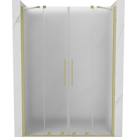 Mexen Velar Duo Schiebetüren für die Dusche 160 cm, satiniert, gebürstetes Gold - 871-160-000-32-55 (1/5)