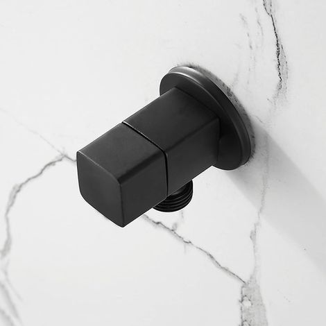 Robinet mural - 2 pouce - 1/2" - laiton - noir - pour vasque (1/4)