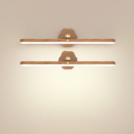 NICOLA 2-Piece Magnetic LED Makeup Light, Magnetic Touch-Sensitive Wall Light, Mirror Light, Brown and White Light, 3W