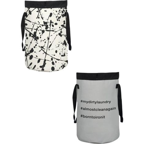 Spirella 6406758 + 10472301 SET Mix bestehend aus Spirella Wäschesacke Funwash Bang off/white & Funwash light grey