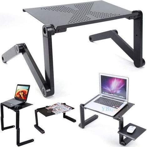 360°table informatique d\'ordinateur Réglable Portable Pliable PC Plateau lit canapé support (1/4)